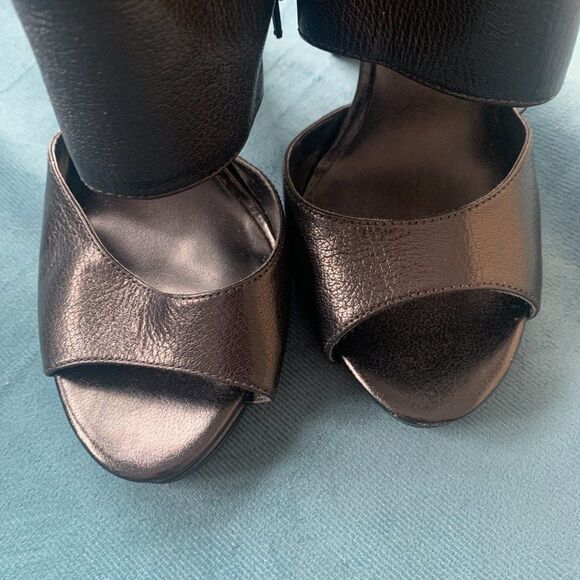 Nine West Leather Open Toe Boots 7.5 - Picture 9 of 14